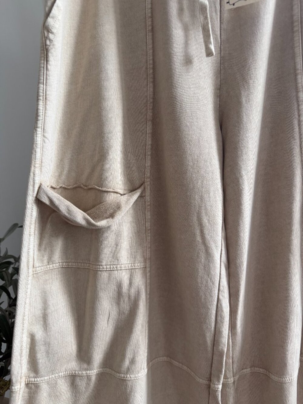EASEL MINERAL WASHED TERRY KNIT PANTS 100% COTTON - Picture 4 of 5